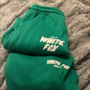 White Fox Boutique Green Track Pants